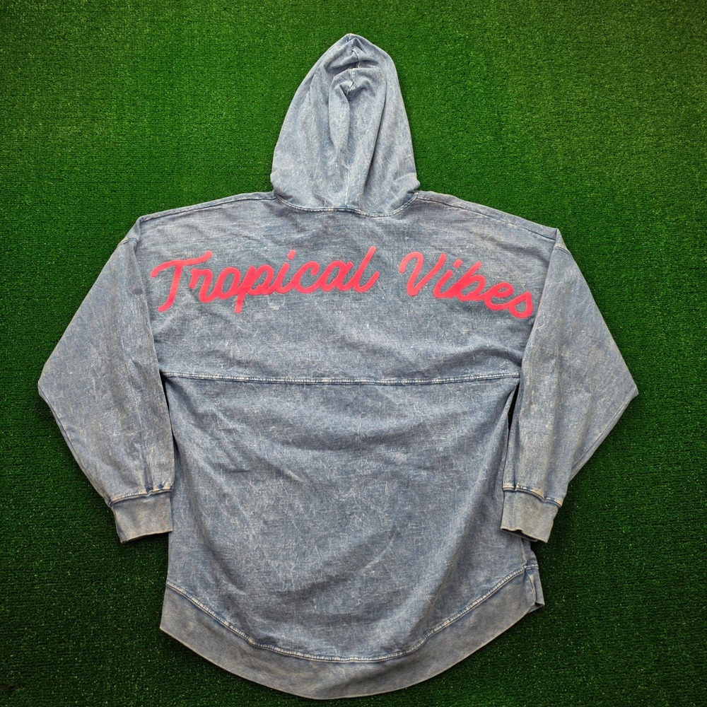 Spirit Jersey Hawaiia‎ Tropical Vibes Acid Wash Hoodie Sweatshirt Unisex Medium